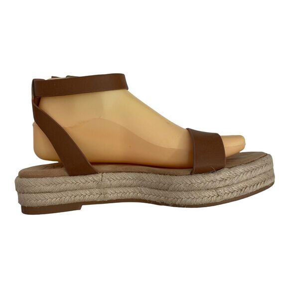 INC Espadrille Sandal Womens Size 8.5 Brown Ankle Buckle M Valet Tap - Picture 7 of 11